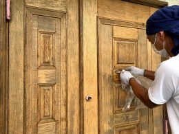 木製玄関ドア再生