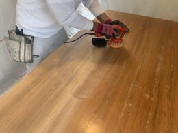 ダイニングテーブル天板再生
