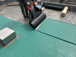 通気緩衝シート貼り