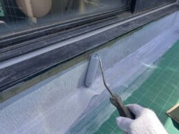 立上りには補強布（メッシュ）